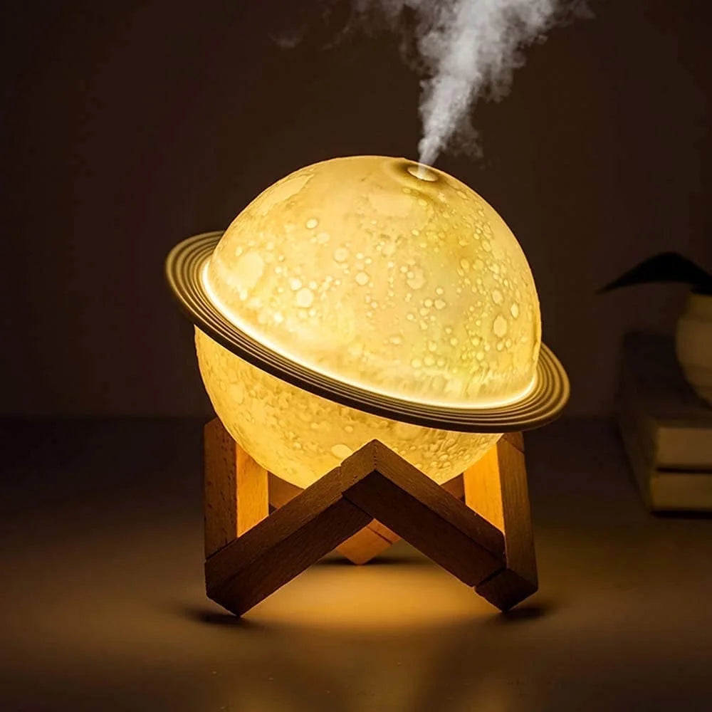 Moon Lamp Humidifier with USB Rechargeable 3D LED Night Light, 3 Color Options, Ideal for Kids